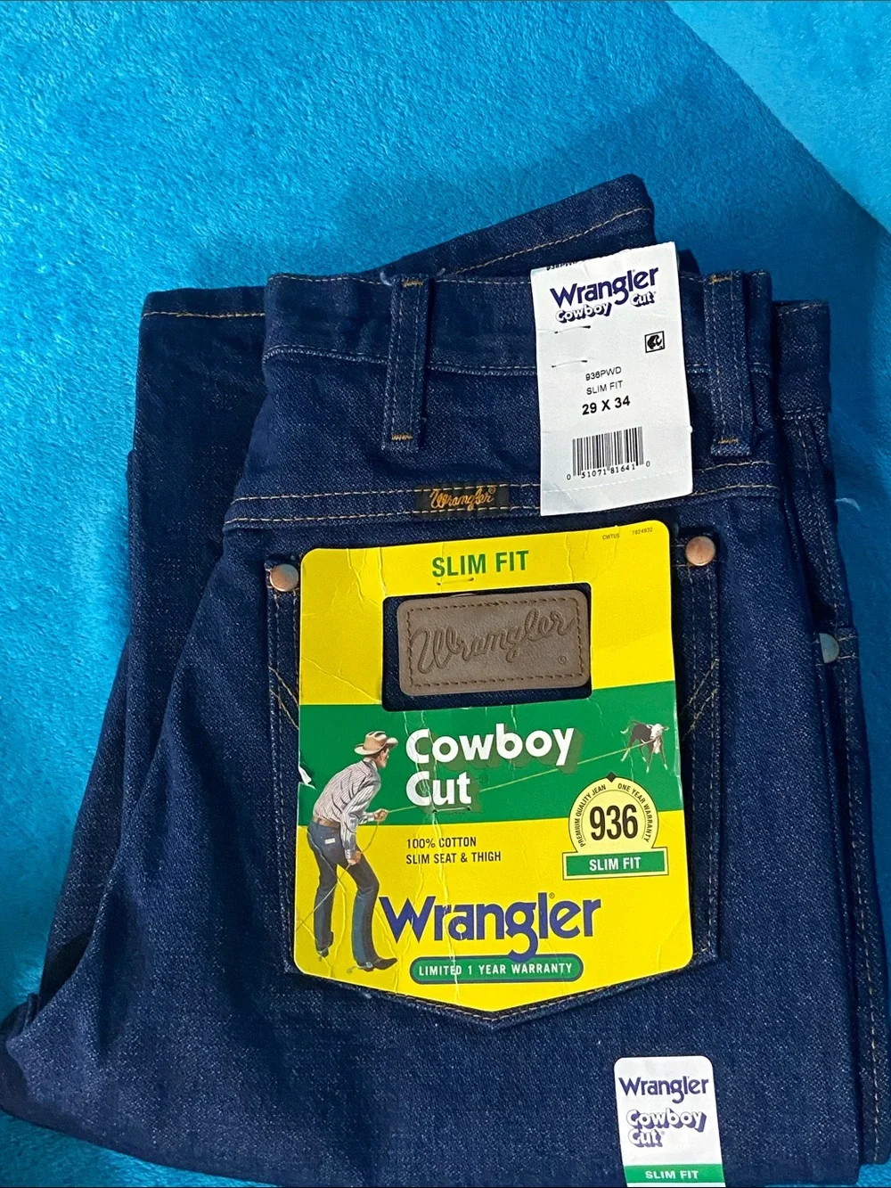 NWT - Wrangler Slim Fit Men’s Jeans - Dark Blue Denim